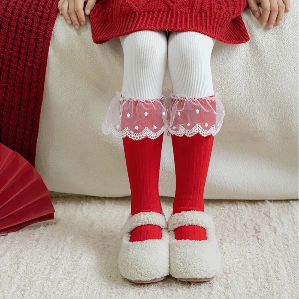 Creative Female Hosiery New Year Red Socks Cotton Lace Children Red Socks Bow Middle Tube Socks Home Hosiery
Creative Female Hosiery New Year Red Socks Cotton Lace Children Red Socks Bow Middle Tube Socks Home Hosiery