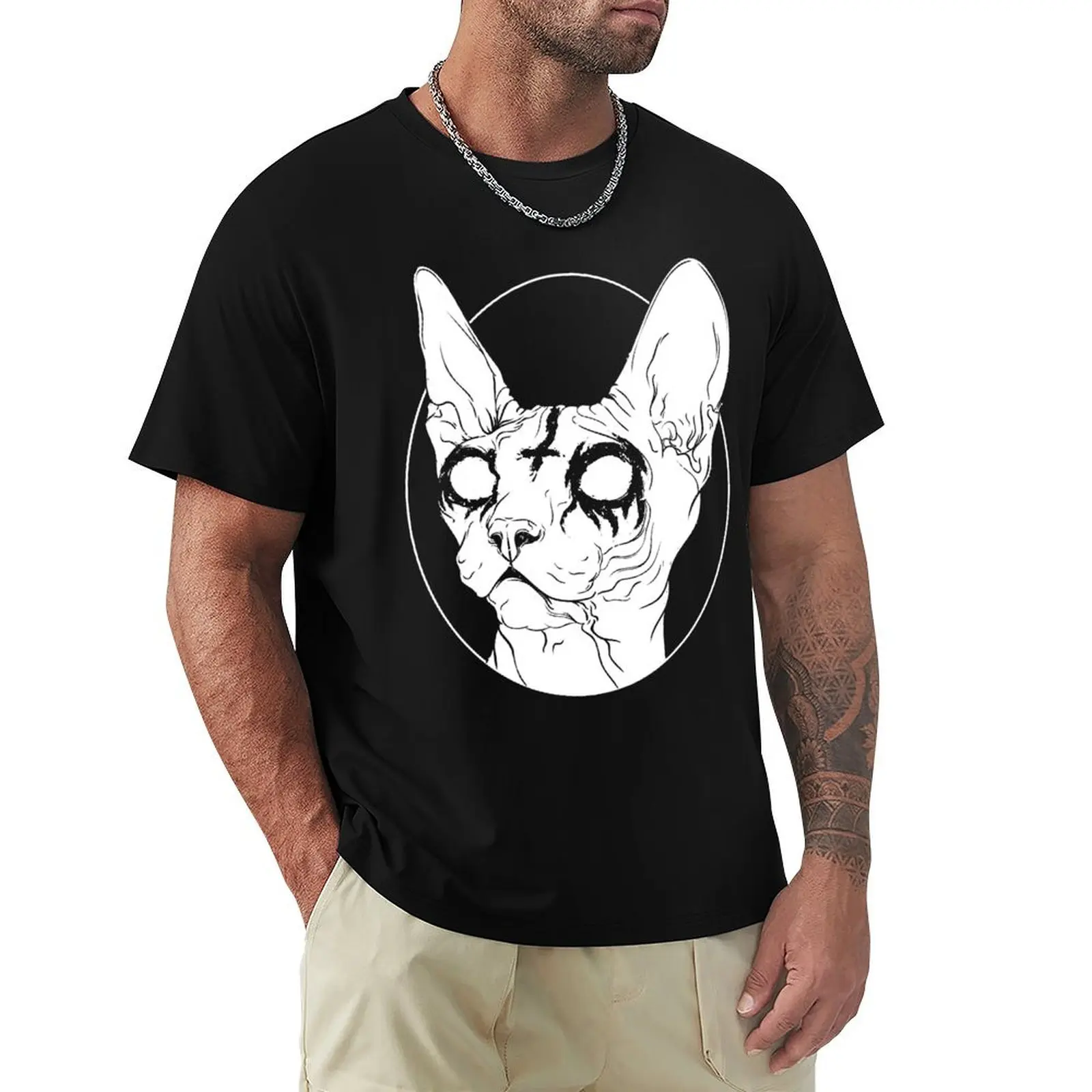 Black Metal Sphynx Cat I Goth and Death Metal T-Shirt graphic t shirts croswit shirt man t shirt men 100℅ cotton
Black Metal Sphynx Cat I Goth and Death Metal T-Shirt graphic t shirts croswit shirt man t shirt men 100℅ cotton