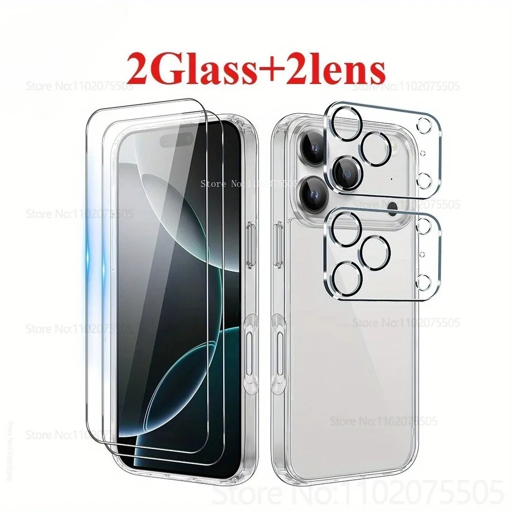 2Pcs HD Clear Tempered Glass+2Pcs Lens Protector for IPhone 17 Promax 15 14 13 Promax 16E 16 Plus 17 Air 13 12 Pro Anti-Scratch
2Pcs HD Clear Tempered Glass+2Pcs Lens Protector for IPhone 17 Promax 15 14 13 Promax 16E 16 Plus 17 Air 13 12 Pro Anti-Scratch