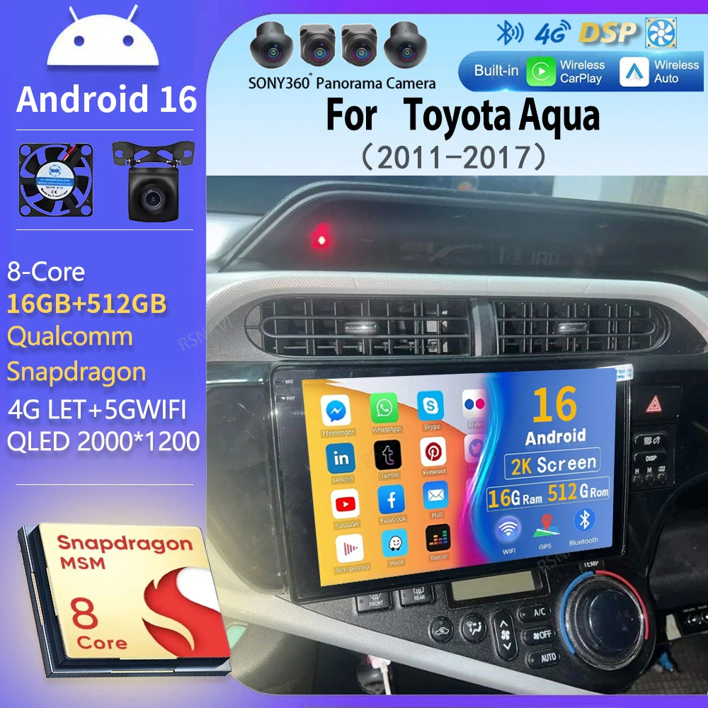 Android 16 wifi+4G Carplay Car Radio For Toyota Aqua LHD RHD 2011 - 2017 Right Navigation GPS Video Player Stereo DVD Multimedia
Android 16 wifi+4G Carplay Car Radio For Toyota Aqua LHD RHD 2011 - 2017 Right Navigation GPS Video Player Stereo DVD Multimedia