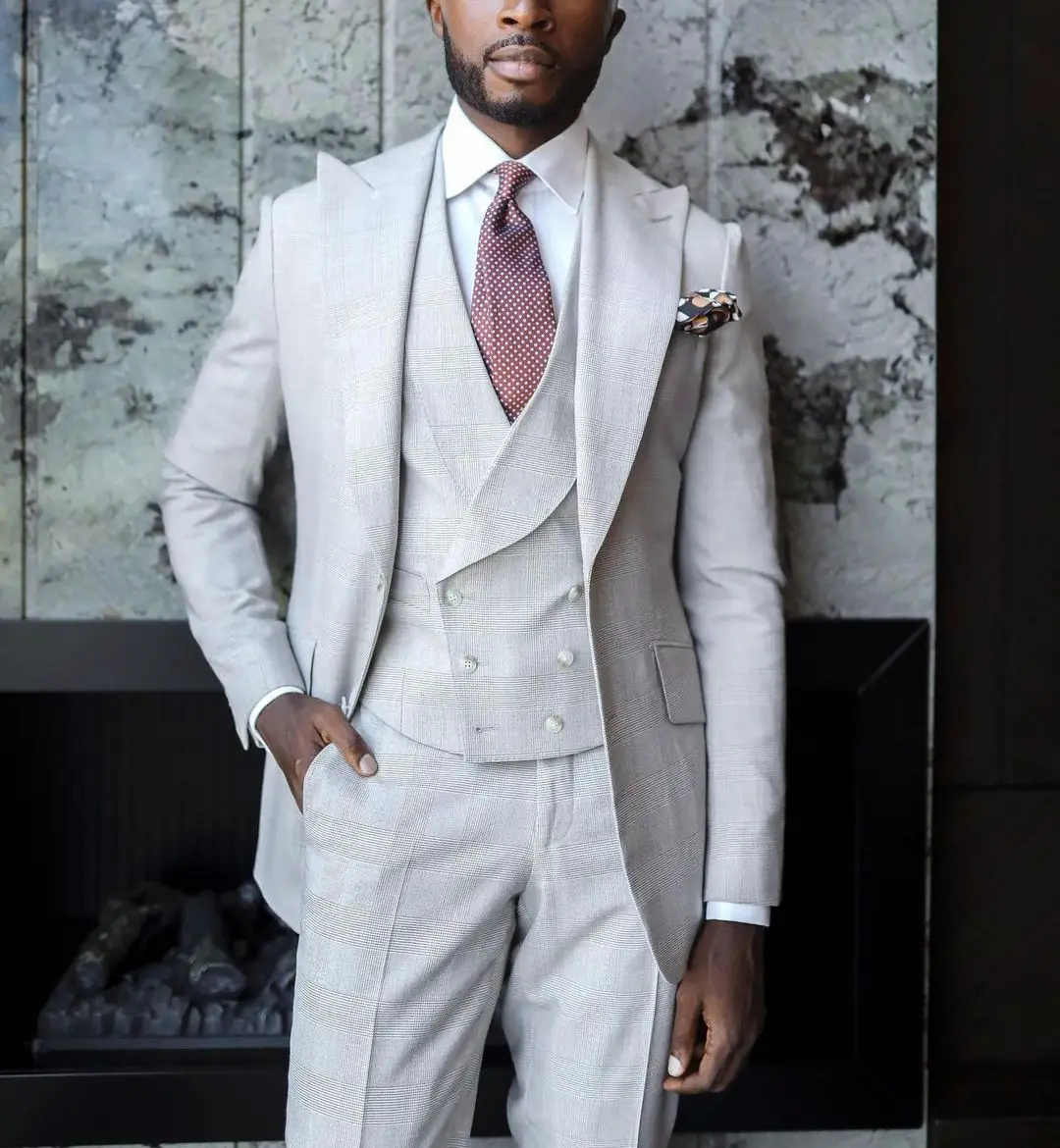 3 Pieces Blazer Vest Pants Men Suits Single Breasted Peaked Lapel Formal Prom Work Wear Plaid Wedding Groom Plus Size Tailored
3 Pieces Blazer Vest Pants Men Suits Single Breasted Peaked Lapel Formal Prom Work Wear Plaid Wedding Groom Plus Size Tailored