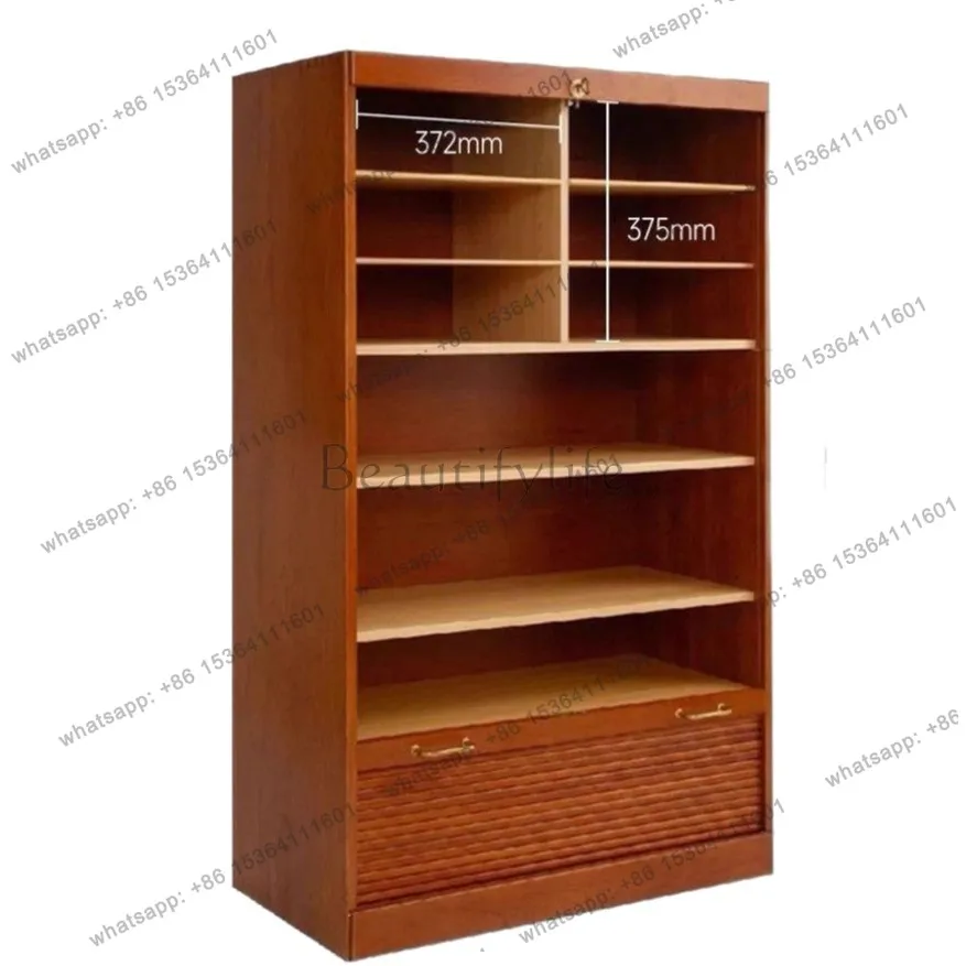 Solid wood rolling shutter door locker Nordic medieval storage floor bookcase
Solid wood rolling shutter door locker Nordic medieval storage floor bookcase