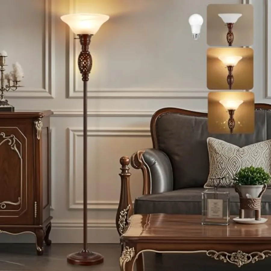 70" Torchiere Floor Lamp with NightLight - Victorian Style Standing Lamp for Living Room, Bedroom, Office - Retro Floor Lamps w
70" Torchiere Floor Lamp with NightLight - Victorian Style Standing Lamp for Living Room, Bedroom, Office - Retro Floor Lamps w