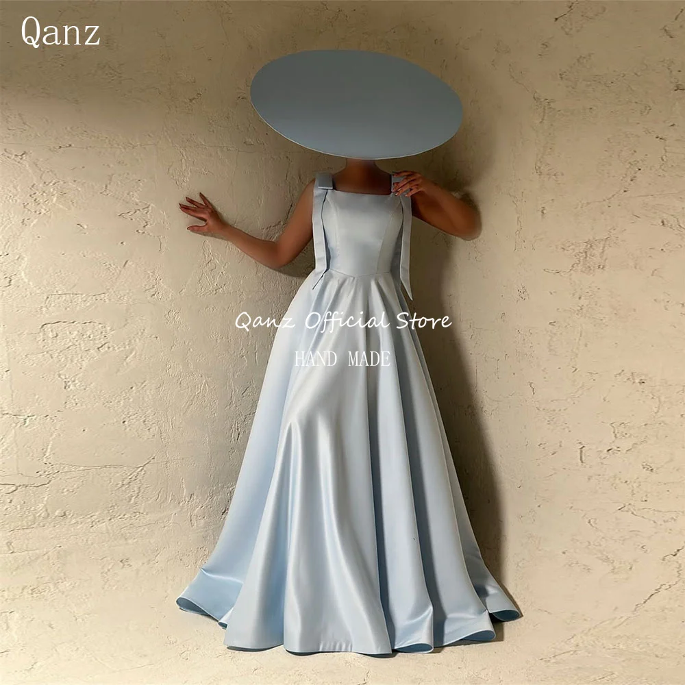 Qanz Vintage Satin Formal Evening Dresses Woman 2025 Sky Blue Long A Line Bow Straps Robes De Soirée Bespoke Occasion Customized
Qanz Vintage Satin Formal Evening Dresses Woman 2025 Sky Blue Long A Line Bow Straps Robes De Soirée Bespoke Occasion Customized