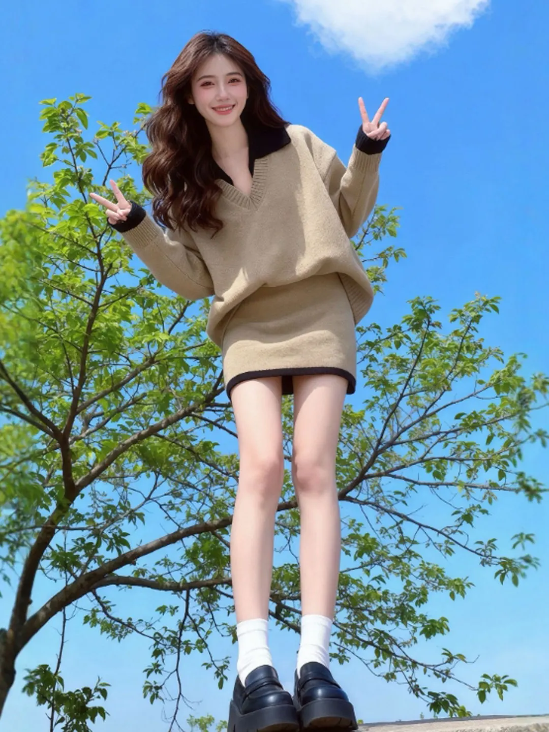 Korean Retro Knitted Top And Skirt Set Comfortable Mid-Spring Fashion Two-Piece Outfit High Waist Short Skirt Vintage Style
Korean Retro Knitted Top And Skirt Set Comfortable Mid-Spring Fashion Two-Piece Outfit High Waist Short Skirt Vintage Style
