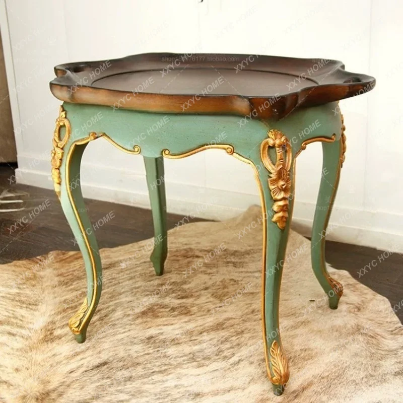 Solid wood coffee table, living room corner table, small apartment carved pastoral gold sofa, new classical side table
Solid wood coffee table, living room corner table, small apartment carved pastoral gold sofa, new classical side table