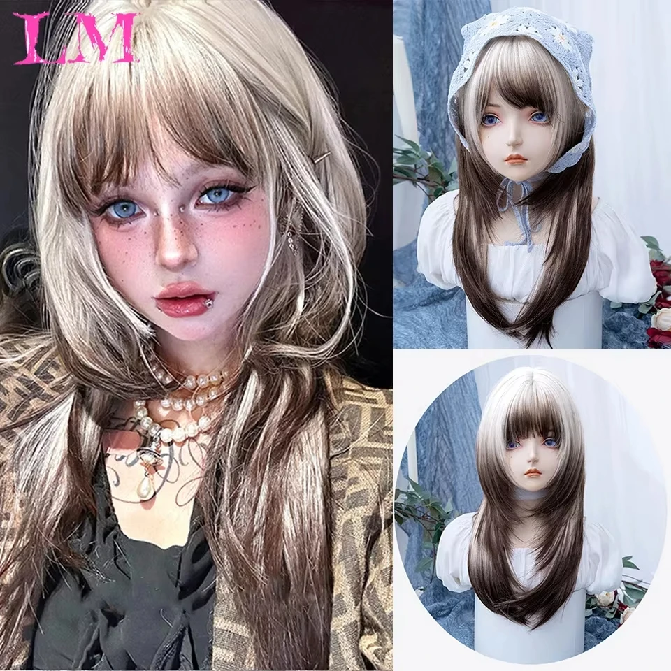 LM Women Blonde Wigs Long Blonde Bangs Dark Root Layered Synthetic Wig For Daily Use Suitable For Fashion Ladies
LM Women Blonde Wigs Long Blonde Bangs Dark Root Layered Synthetic Wig For Daily Use Suitable For Fashion Ladies