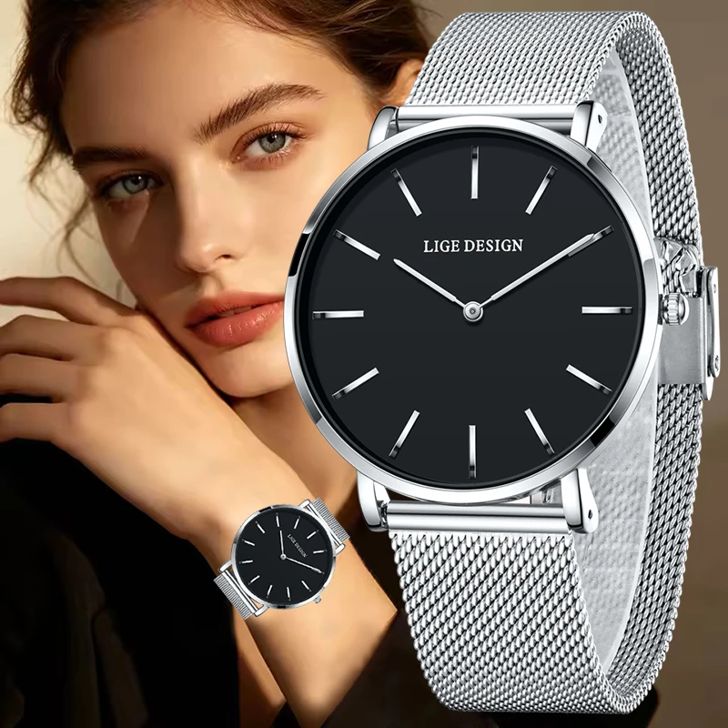 LIGE Elegant Women's Bracelet Wristwatch Fashion Ultra Thin Mesh Waterproof Sport Quartz Watches for Women Relogios Feminino+BOX
LIGE Elegant Women's Bracelet Wristwatch Fashion Ultra Thin Mesh Waterproof Sport Quartz Watches for Women Relogios Feminino+BOX