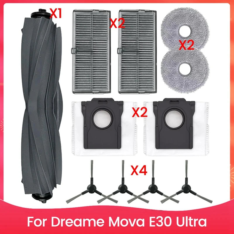 B06B-For Dreame Mova E30 Ultra Robot Vacuum Cleaner Replacement Parts Kit Main Side Brush Hepa Filter Mop Cloth Dust Bags
B06B-For Dreame Mova E30 Ultra Robot Vacuum Cleaner Replacement Parts Kit Main Side Brush Hepa Filter Mop Cloth Dust Bags