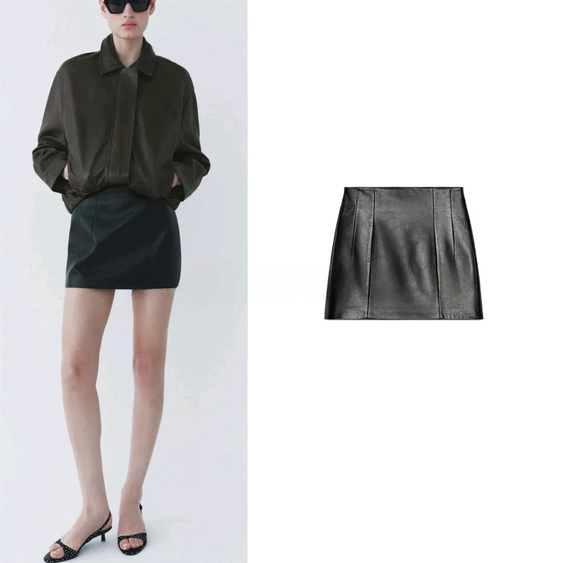 Simple Design PU Leather ort Skirt for Women Summer Faion Sewing Line Decoration Casual mid Waist A-Line Skirt
Simple Design PU Leather ort Skirt for Women Summer Faion Sewing Line Decoration Casual mid Waist A-Line Skirt