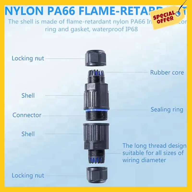 IP68 Waterproof Junction Box,Outdoor 2 Way Electrical Cable Connector, Replaceable Lever Wire Connectors For AWG 28-12 Durable
IP68 Waterproof Junction Box,Outdoor 2 Way Electrical Cable Connector, Replaceable Lever Wire Connectors For AWG 28-12 Durable