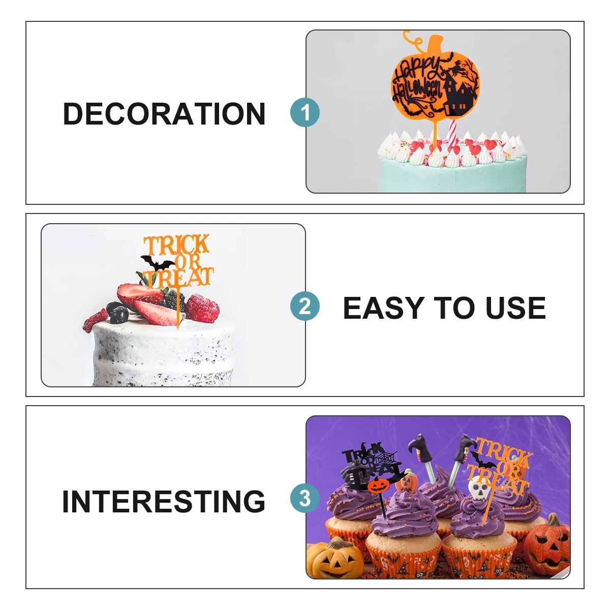 5 Pcs Cake Decoration Halloween Cards Acrylic Ornament Flash Creative Insert Man 
5 Pcs Cake Decoration Halloween Cards Acrylic Ornament Flash Creative Insert Man
