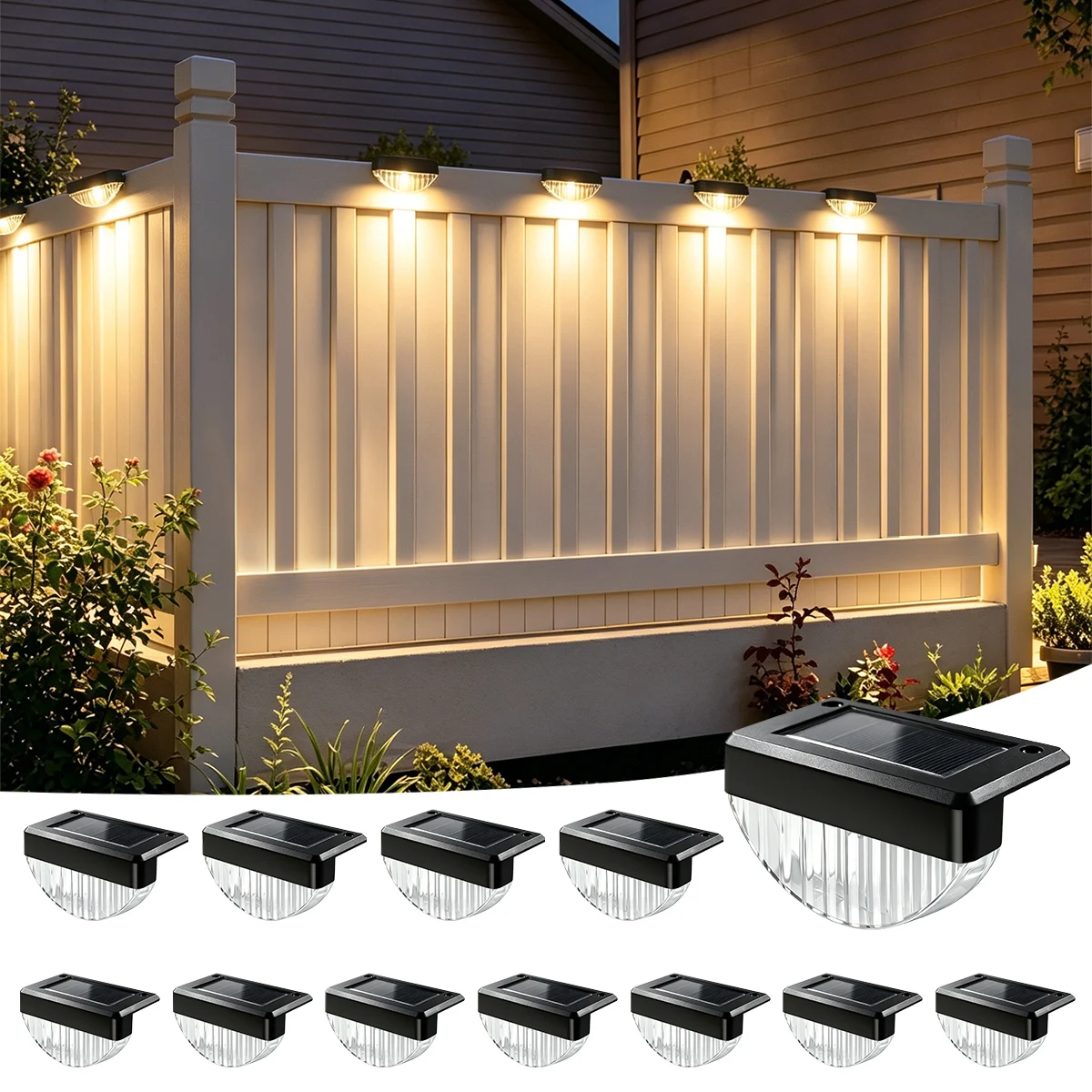 Solar Deck Lights Outdoor 8/16 Pack Solar Step Light Waterproof Fence Lights for Patio Stairs Post Pathway Porch Driveway Yard
Solar Deck Lights Outdoor 8/16 Pack Solar Step Light Waterproof Fence Lights for Patio Stairs Post Pathway Porch Driveway Yard