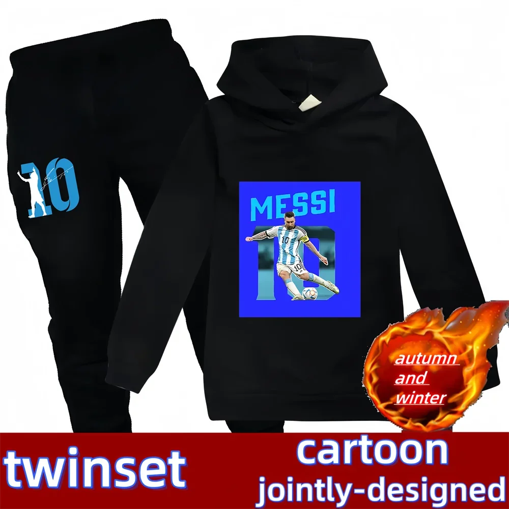 Children's Hoodie Set Plus Sweatshirt Pants Sports 2-piece Set for Boys and Girls Messi Printed Children's Clothing Baby Clothes
Children's Hoodie Set Plus Sweatshirt Pants Sports 2-piece Set for Boys and Girls Messi Printed Children's Clothing Baby Clothes