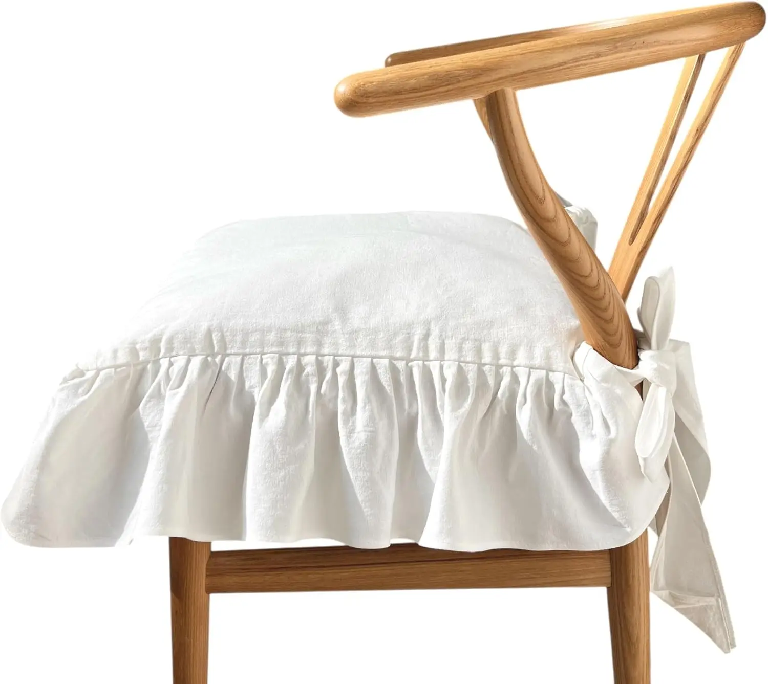 Korean Made Chair Pad Slipcover 17.5'x17.5' with Ruffle Ties, Farmhouse Decor Cushion Cover in Solid White, Gift for Mom
Korean Made Chair Pad Slipcover 17.5'x17.5' with Ruffle Ties, Farmhouse Decor Cushion Cover in Solid White, Gift for Mom