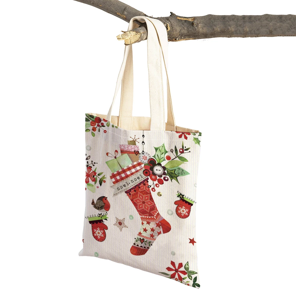 С Рождеством, повседневная женская сумка для покупок, двойной принт, мультяшные носки, льняные женские сумки-шопперы с изображением птицы, рождественская сумка-тоут
С Рождеством, повседневная женская сумка для покупок, двойной принт, мультяшные носки, льняные женские сумки-шопперы с изображением птицы, рождественская сумка-тоут