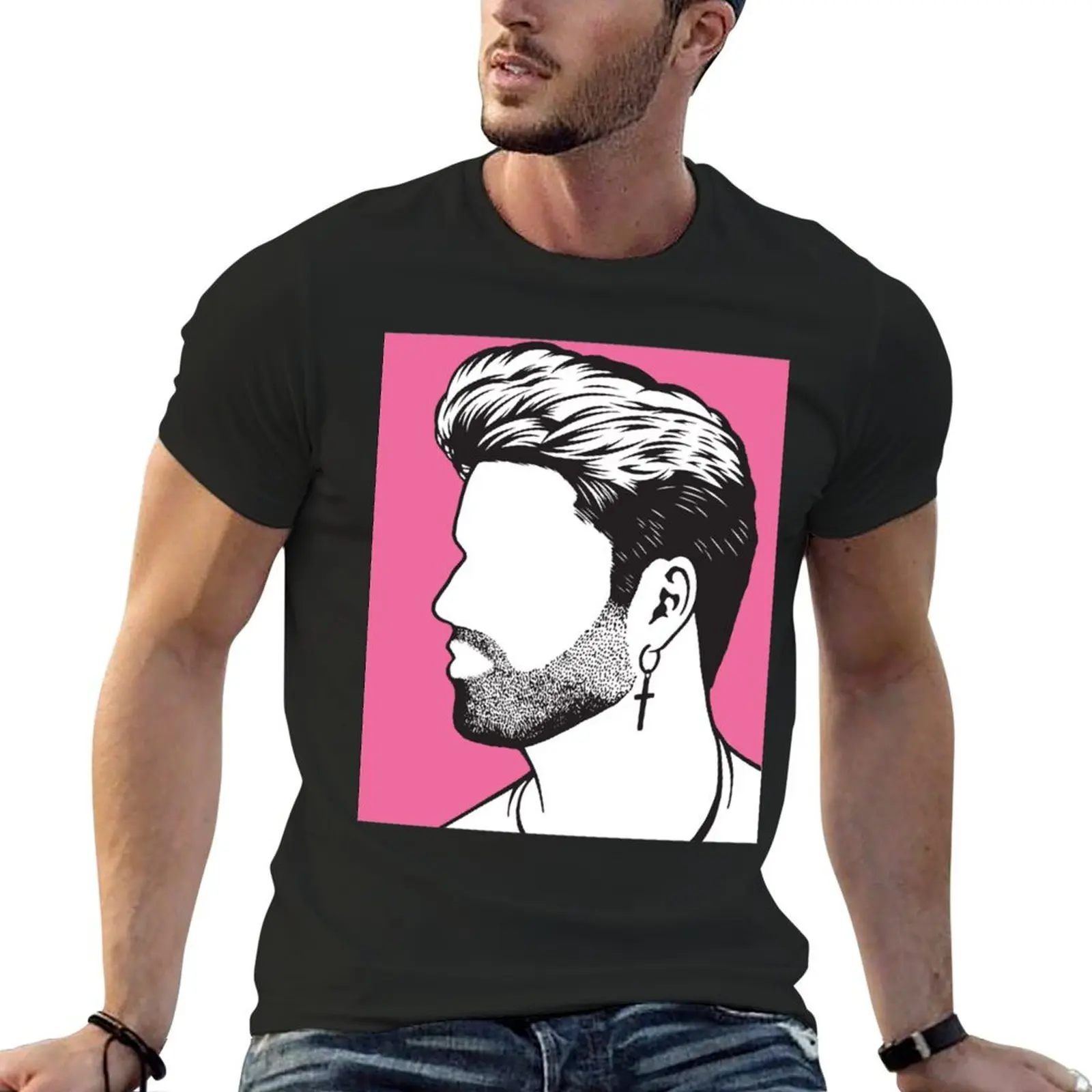 Pink background George michael image black gift T-Shirt heavyweights anime t shirt men
Pink background George michael image black gift T-Shirt heavyweights anime t shirt men