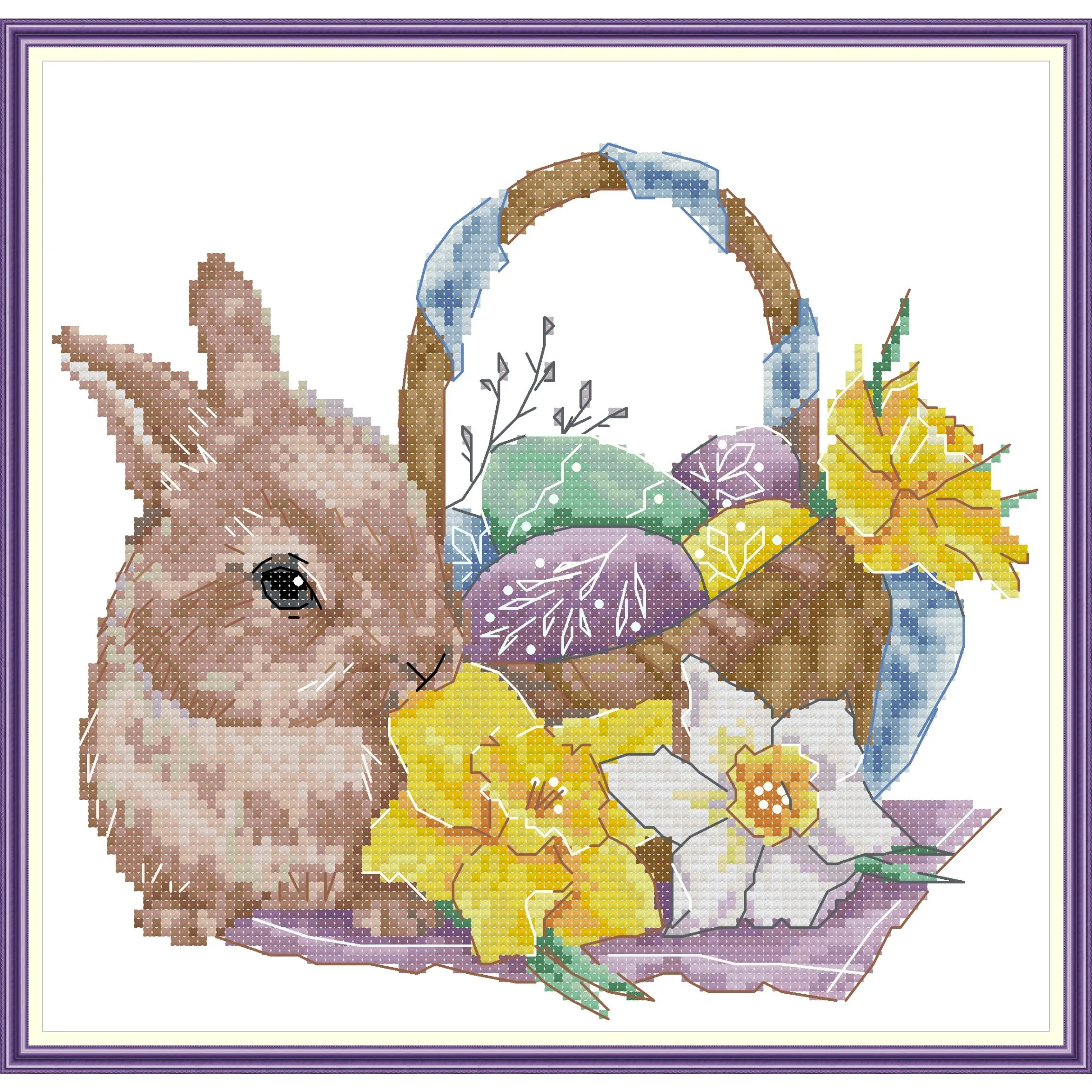 Soulgift News Pre-Printed Cross Stitch Kit, Stamped Aida Fabric with DMC Threads, Embroidery Kit - Bunny and Easter Eggs
Soulgift News Pre-Printed Cross Stitch Kit, Stamped Aida Fabric with DMC Threads, Embroidery Kit - Bunny and Easter Eggs