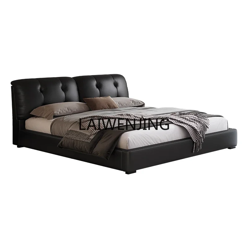 LYN Italian minimalist leather art bed household with storage first layer cowhide 1.8 double wedding bed
LYN Italian minimalist leather art bed household with storage first layer cowhide 1.8 double wedding bed