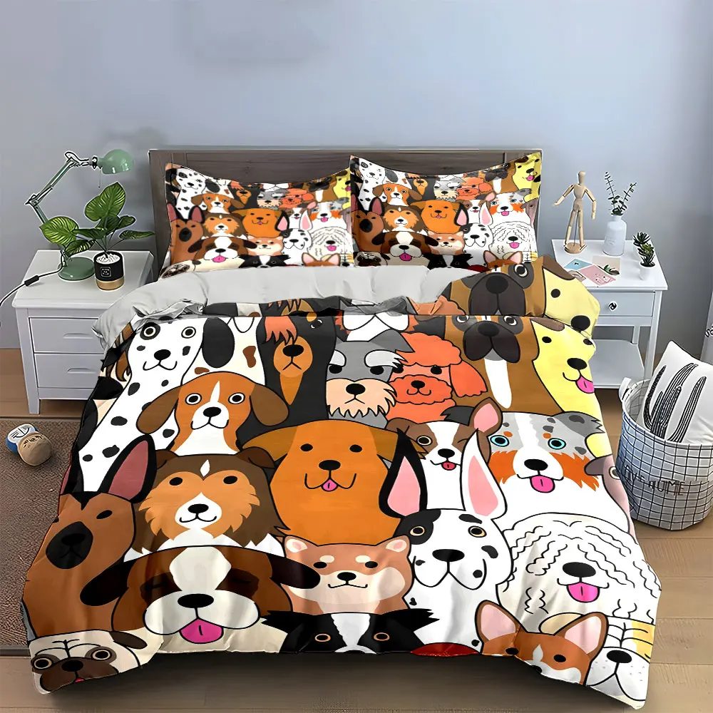 Colorful Dog-Themed Decor Set Bedding Set with 1 Duvet Cover 2 Pillowcases Single Double King Queen, Gift
Colorful Dog-Themed Decor Set Bedding Set with 1 Duvet Cover 2 Pillowcases Single Double King Queen, Gift