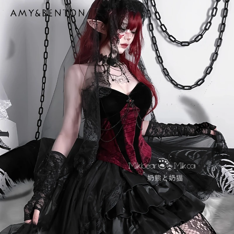 Готический Панк Хэллоуин Темная Субкультура Женская Одежда Осень Новый Дизайн Сладкий Крутой Сексуальный Y2K Горячая Девушка Хвост Короткая Юбка Дамы 
Готический Панк Хэллоуин Темная Субкультура Женская Одежда Осень Новый Дизайн Сладкий Крутой Сексуальный Y2K Горячая Девушка Хвост Короткая Юбка Дамы