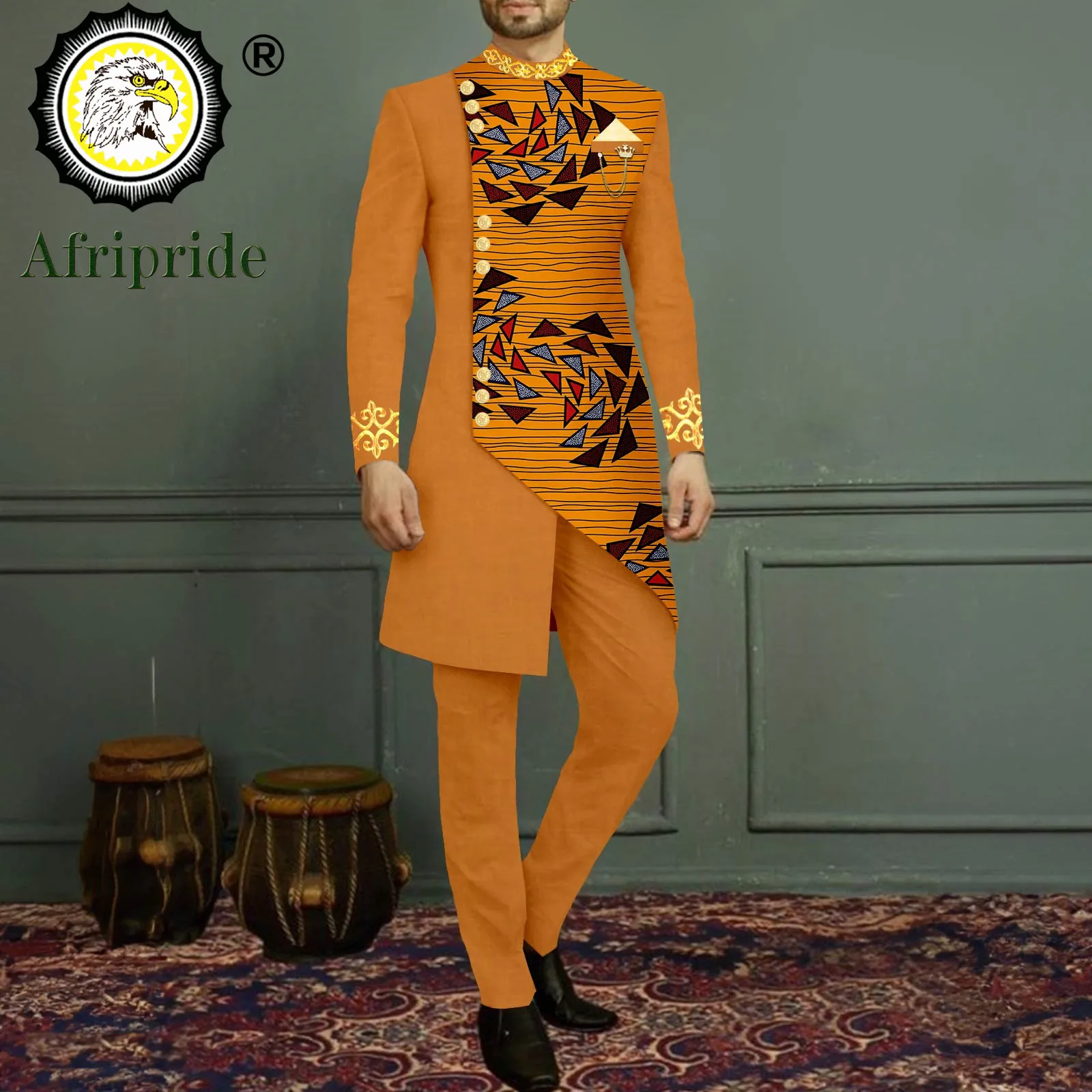 Men`s Suit Slim Fit Embroidery Single Breated Blazer and Pants Set African Clothes with Kerchief Brooch Print Outfits 2416040
Men`s Suit Slim Fit Embroidery Single Breated Blazer and Pants Set African Clothes with Kerchief Brooch Print Outfits 2416040
