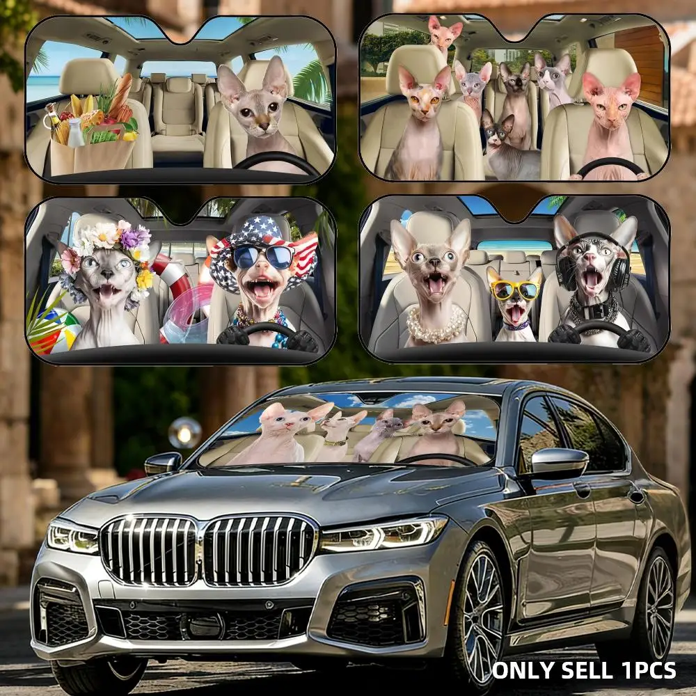 Sphynx Cat Sun Visor Reusable Aluminum Foil Car Windshield Sun Visor UV Protector Heat Insulation Cover Shade
Sphynx Cat Sun Visor Reusable Aluminum Foil Car Windshield Sun Visor UV Protector Heat Insulation Cover Shade