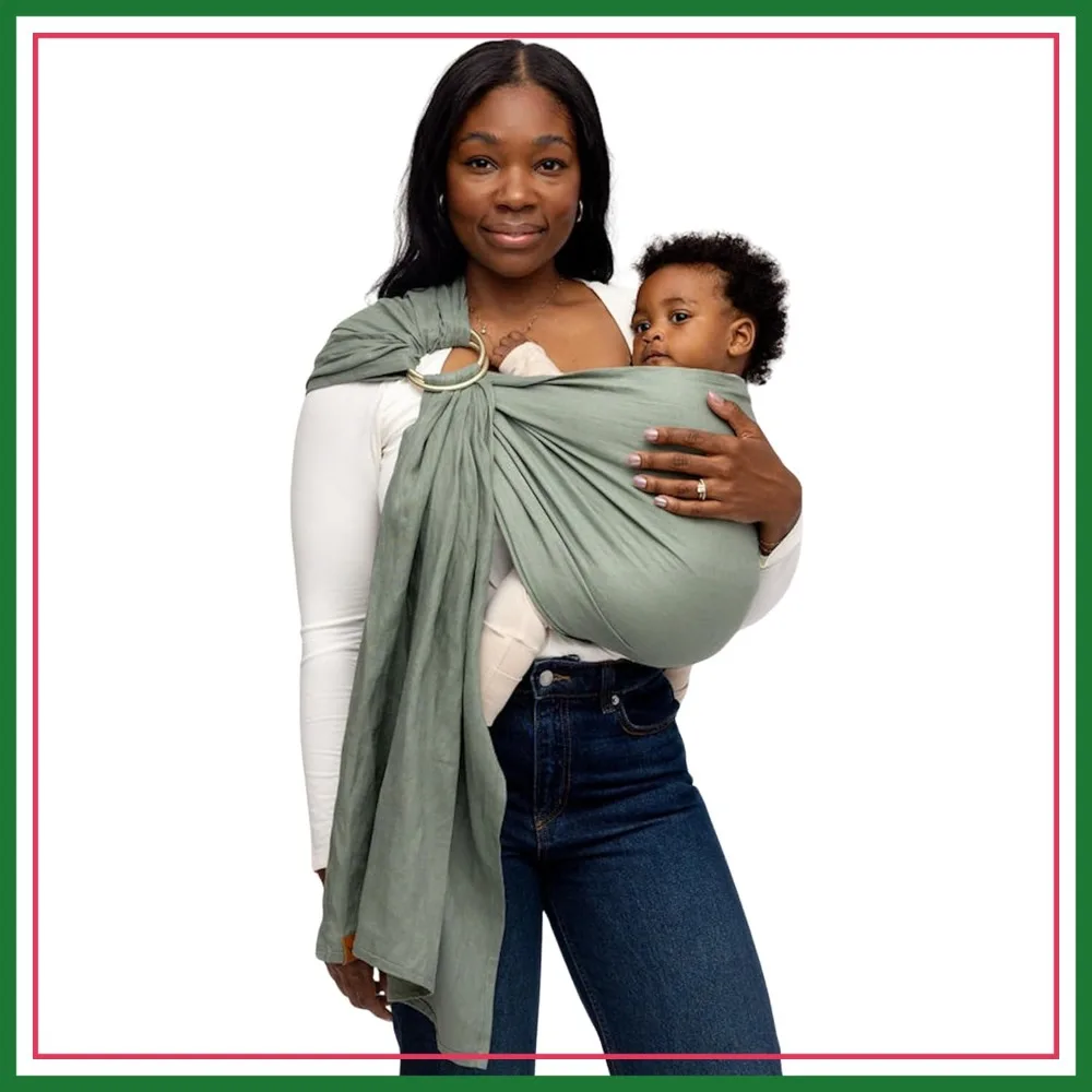Ring Sling Baby Carrier - 0-36 Months, Up to 35 lbs - Front, Hip or Back Carry - Adjustable Natural Linen
Ring Sling Baby Carrier - 0-36 Months, Up to 35 lbs - Front, Hip or Back Carry - Adjustable Natural Linen