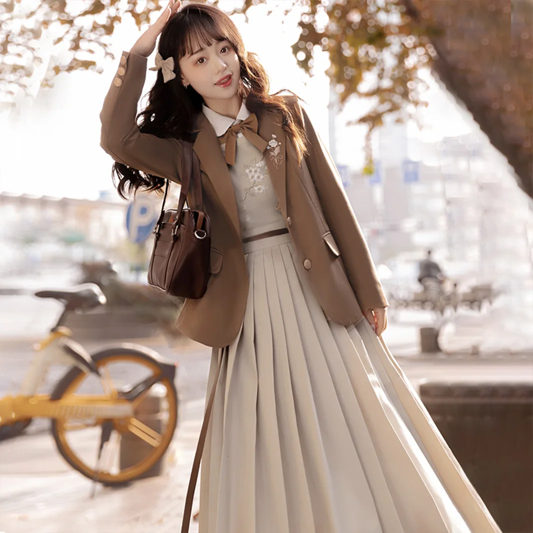 Original Design Lolita Chinese Style Han Element College Style Jacket Shirt Strap Dress set Cos Detective Fashion Lolita Set
Original Design Lolita Chinese Style Han Element College Style Jacket Shirt Strap Dress set Cos Detective Fashion Lolita Set