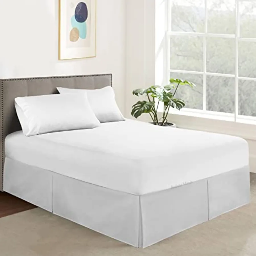 Box Pleated Bed Skirt with 14 Inch Drop for Queen Size in Silver Color Split Corner Pleated Design Easy to Fit and Maintain Fad
Box Pleated Bed Skirt with 14 Inch Drop for Queen Size in Silver Color Split Corner Pleated Design Easy to Fit and Maintain Fad
