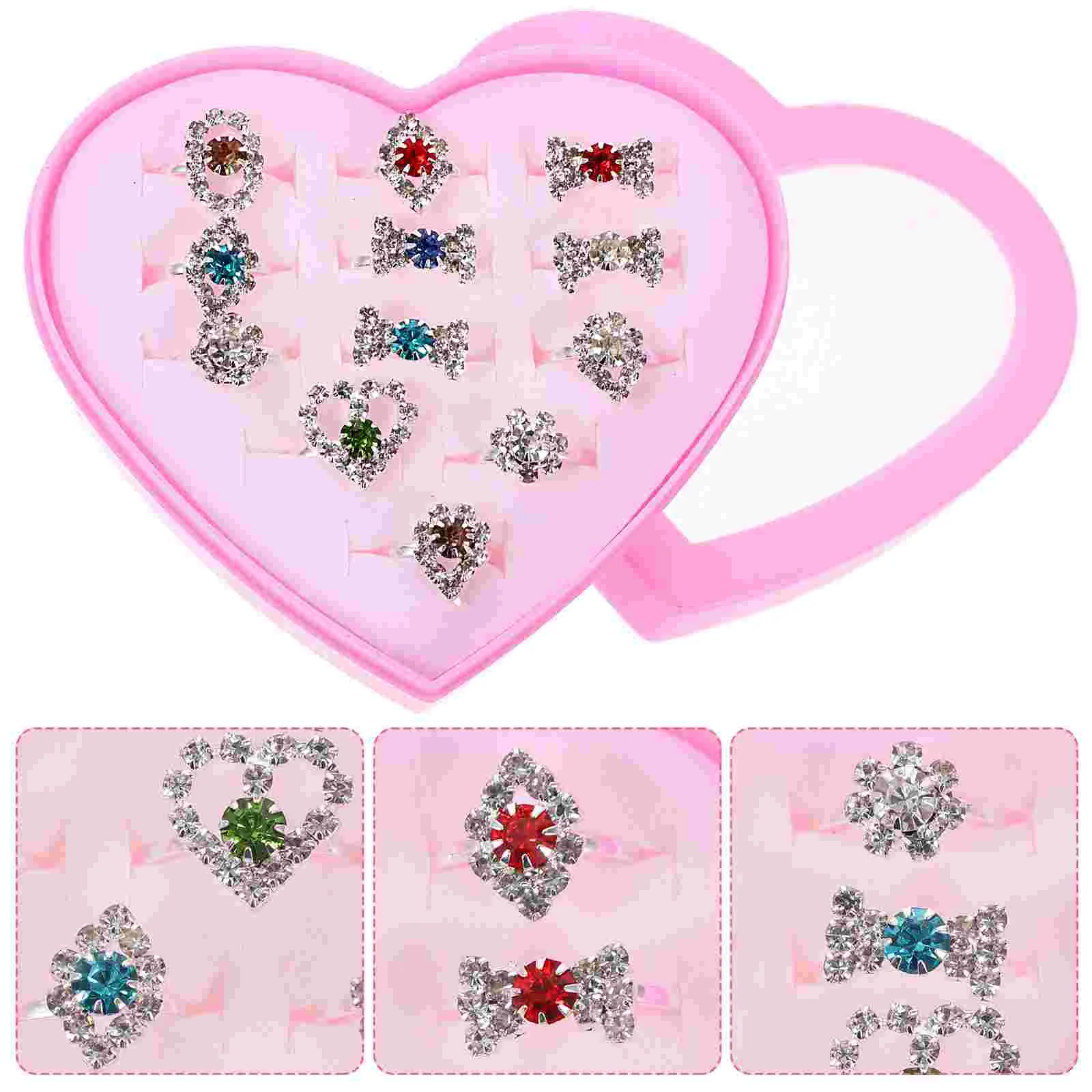 Children Crystal Rings Finger Rings Kids Gemstone Rings Jewelry Toys Dress Up Play Toys With Heart-Shaped Box
Children Crystal Rings Finger Rings Kids Gemstone Rings Jewelry Toys Dress Up Play Toys With Heart-Shaped Box
