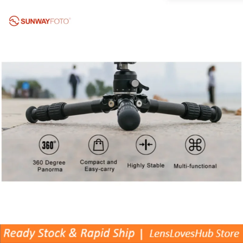 SUNWAYFOTO T1C30N Mini Carbon Fiber Tripod - 3-Section Compact Tripod with 10KG Load Capacity
SUNWAYFOTO T1C30N Mini Carbon Fiber Tripod - 3-Section Compact Tripod with 10KG Load Capacity