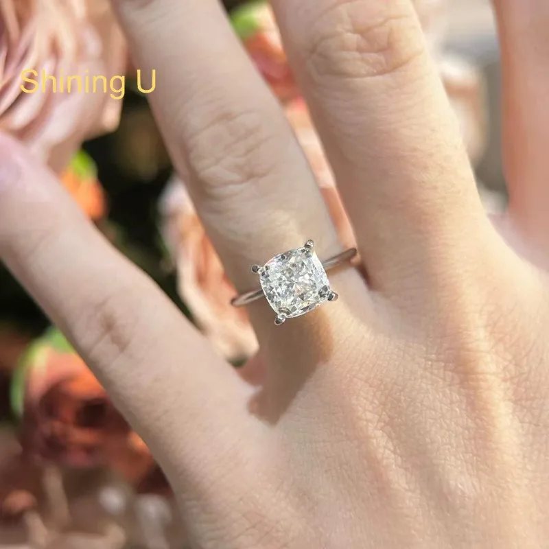 Кольцо Shining U из стерлингового серебра 925 пробы с высокоуглеродистым бриллиантом 3 карата огранки «кушон» для женщин, изысканное ювелирное украшение для помолвки, весна
Кольцо Shining U из стерлингового серебра 925 пробы с высокоуглеродистым бриллиантом 3 карата огранки «кушон» для женщин, изысканное ювелирное украшение для помолвки, весна