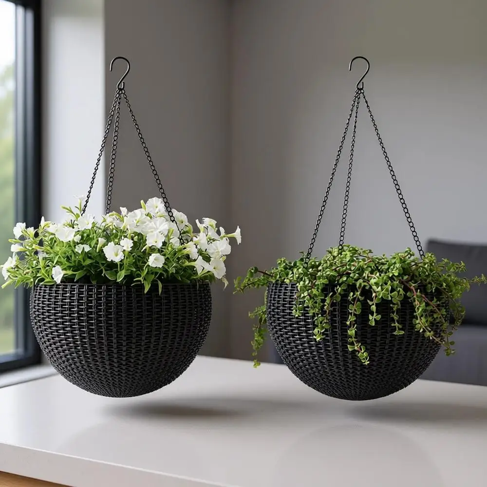 Set of 2 Round Hanging Planter Baskets for Indoor & Outdoor Plants - Ideal for Porches and Patio Decor, Graphite
Set of 2 Round Hanging Planter Baskets for Indoor & Outdoor Plants - Ideal for Porches and Patio Decor, Graphite