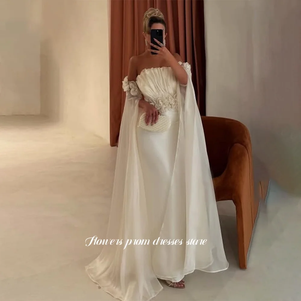 Flowers Luxury Party Dress with 3D Flowers Evening Dress Pleats Prom Dresses Cape Sleeve Gala Gown for Arabic Women Customized
Flowers Luxury Party Dress with 3D Flowers Evening Dress Pleats Prom Dresses Cape Sleeve Gala Gown for Arabic Women Customized