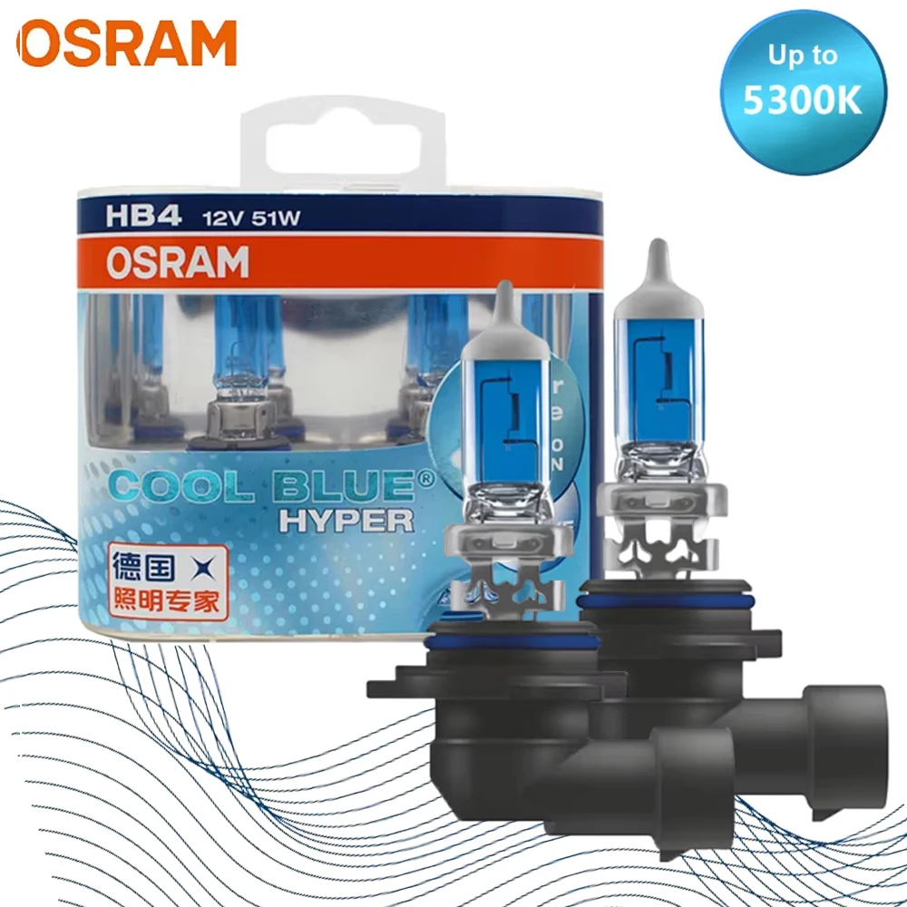 OSRAM Car Halogen Headlight Cool Blue Hyper HB4 9006 Hi/Lo Beam 12V 55W +50% Bright White Lamp Original Genuine 9006CBH,Pair
OSRAM Car Halogen Headlight Cool Blue Hyper HB4 9006 Hi/Lo Beam 12V 55W +50% Bright White Lamp Original Genuine 9006CBH,Pair