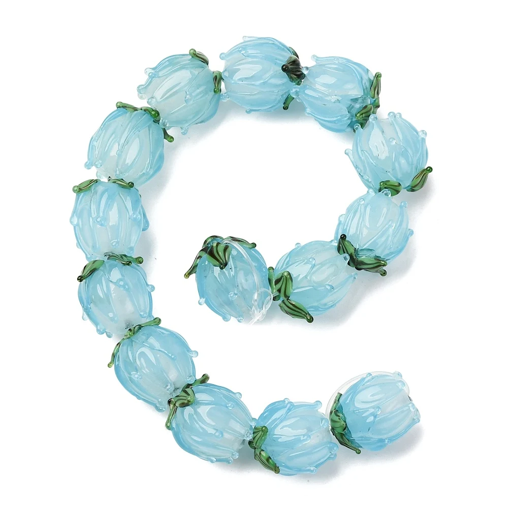 20pcs Light Blue Tulip Flower Bud Lampwork Glass Beads Handmade Spacer Loose Bead for DIY Bracelet Necklace Jewelry Decor Making
20pcs Light Blue Tulip Flower Bud Lampwork Glass Beads Handmade Spacer Loose Bead for DIY Bracelet Necklace Jewelry Decor Making