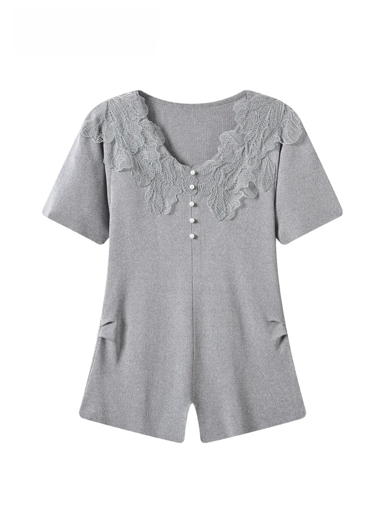 plus Size Women's T-Shirt Short Sleeve Loose Lace Trim Summer New Style Slimming Effect Casual Wear Polyester Viscose Blend
plus Size Women's T-Shirt Short Sleeve Loose Lace Trim Summer New Style Slimming Effect Casual Wear Polyester Viscose Blend