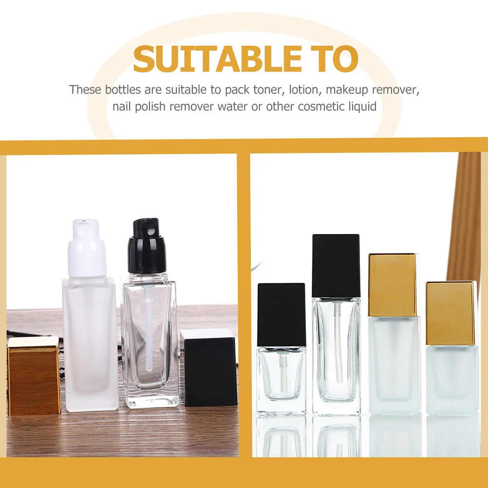 4Pcs Glass Lotion Pump Bottle Frosted Square Container Leakproof Travel Refillable Small Foundation Liquid Storage
4Pcs Glass Lotion Pump Bottle Frosted Square Container Leakproof Travel Refillable Small Foundation Liquid Storage