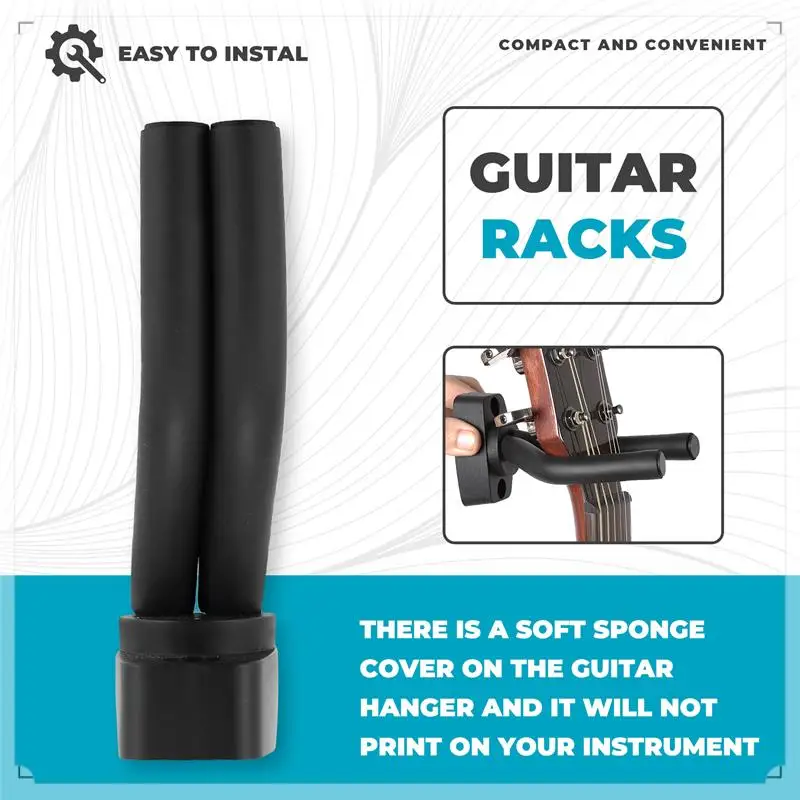 Guitar Hook Guitar Stand Wall Mount 2 Pieces For Acoustic Guitar, Classical Guitar, Electric Guitar, Bass Guitar, Ukulele
Guitar Hook Guitar Stand Wall Mount 2 Pieces For Acoustic Guitar, Classical Guitar, Electric Guitar, Bass Guitar, Ukulele