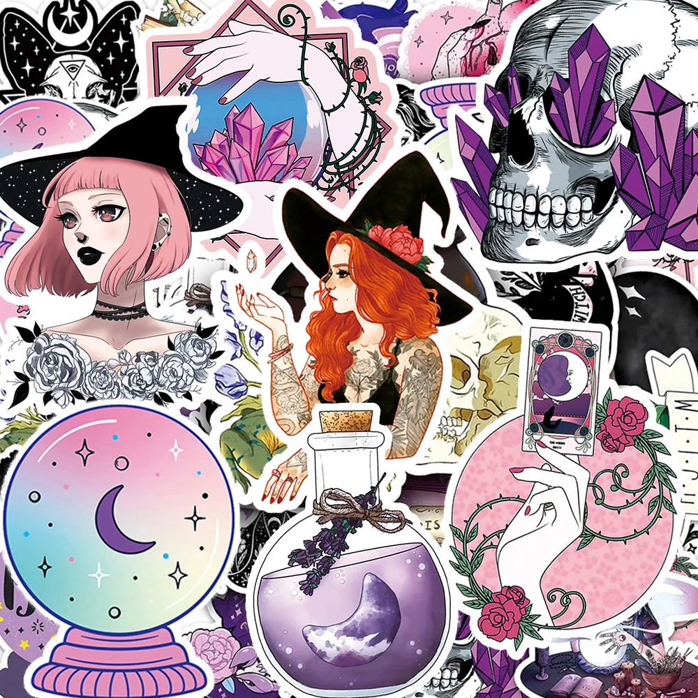 10/30/50pcs Retro Cartoon Magic Witch Stickers Astrology Crystal Decal Notebook Luggage Phone Bike Gothic Graffiti Sticker Decor 
10/30/50pcs Retro Cartoon Magic Witch Stickers Astrology Crystal Decal Notebook Luggage Phone Bike Gothic Graffiti Sticker Decor