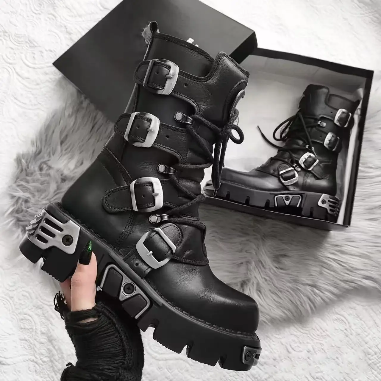 men casual hip hop rock high motorcycle boots heavy metal platform shoes cowboy natural leather boot handsome long botas hombre
men casual hip hop rock high motorcycle boots heavy metal platform shoes cowboy natural leather boot handsome long botas hombre