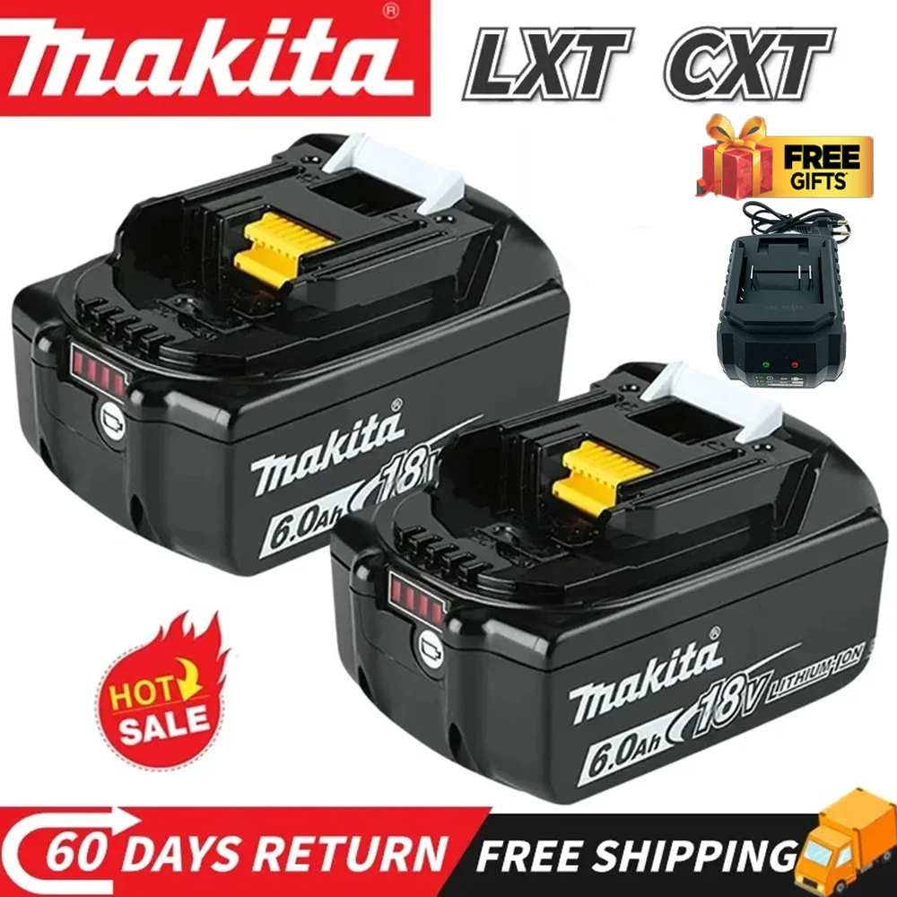 Genuine Makita 6Ah for Makita 18V Battery BL1830 BL1850B BL1850 BL1840 BL1860 BL1815 BL1820 Replacement Lithium Battery
Genuine Makita 6Ah for Makita 18V Battery BL1830 BL1850B BL1850 BL1840 BL1860 BL1815 BL1820 Replacement Lithium Battery