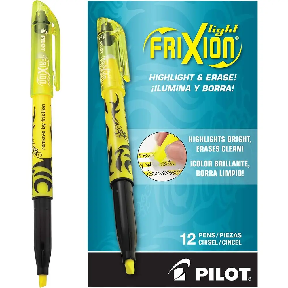 Erasable Chisel Tip Highlighters, 12 Pack, Yellow - Perfect for School, Journaling, and Office.
Erasable Chisel Tip Highlighters, 12 Pack, Yellow - Perfect for School, Journaling, and Office.