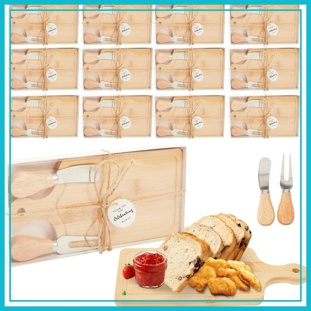 12 Set Bamboo Charcuterie Boards with Thank You Tags for Wedding Party Favors
12 Set Bamboo Charcuterie Boards with Thank You Tags for Wedding Party Favors