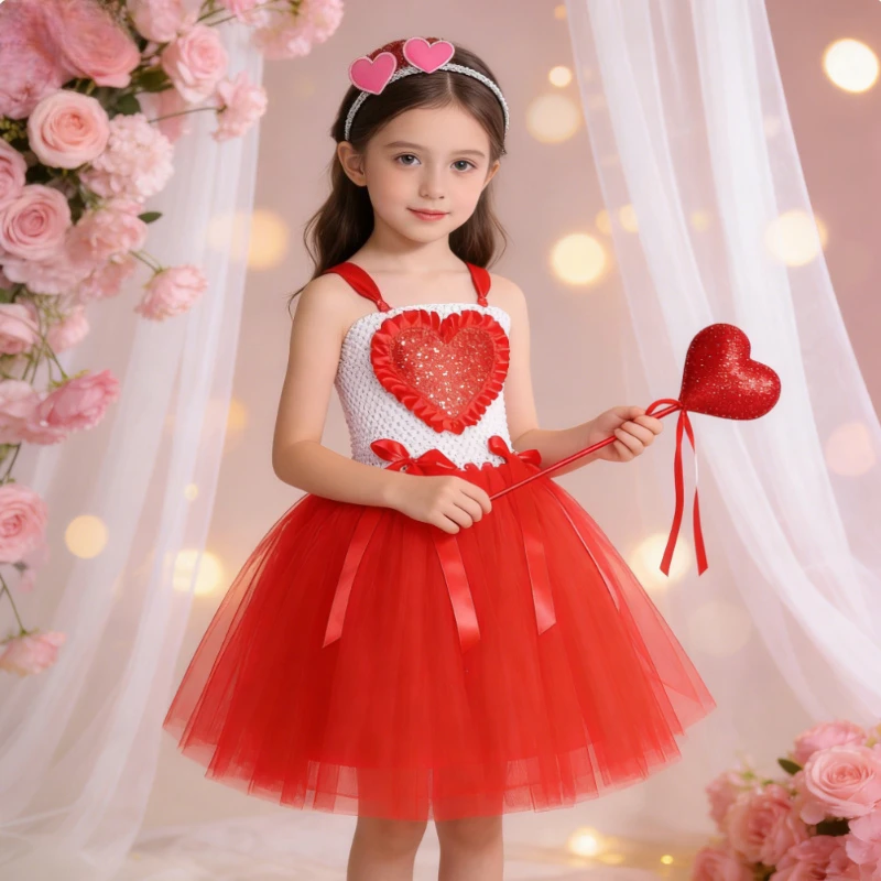 Pink Red Valentines Dresses for Girls Festivals Ballet Tutus Outfits with Hairbow Kids Glittery Love Hearts Princess Costumes
Pink Red Valentines Dresses for Girls Festivals Ballet Tutus Outfits with Hairbow Kids Glittery Love Hearts Princess Costumes
