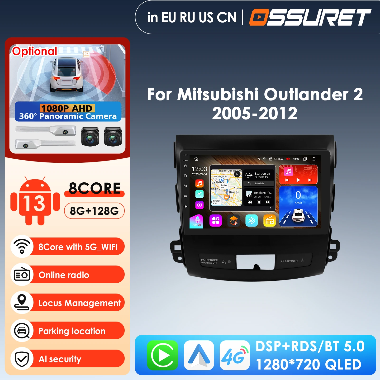 Carplay 4G 9" Car Radio Android for Mitsubishi Outlander Peugeot 4007 Citroen C-Crosser Multimedia Player GPS 2 Din Stereo DSP
Carplay 4G 9" Car Radio Android for Mitsubishi Outlander Peugeot 4007 Citroen C-Crosser Multimedia Player GPS 2 Din Stereo DSP