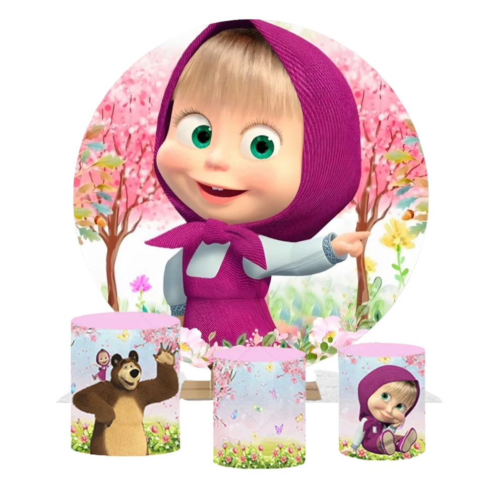 Masha And The Bear Circle Round Backdrop Background For Photography Cylinder Covers Baby Shower Birthday Party Kids Props Poster
Masha And The Bear Circle Round Backdrop Background For Photography Cylinder Covers Baby Shower Birthday Party Kids Props Poster