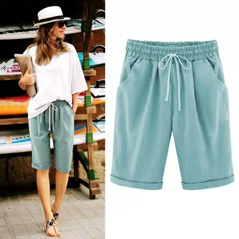 Summer Women Drawstring Solid Color Shorts Fashion Casual Loose Pockets Sports Cotton Straight Leg Ventilate Comfort Sweatshorts
Summer Women Drawstring Solid Color Shorts Fashion Casual Loose Pockets Sports Cotton Straight Leg Ventilate Comfort Sweatshorts