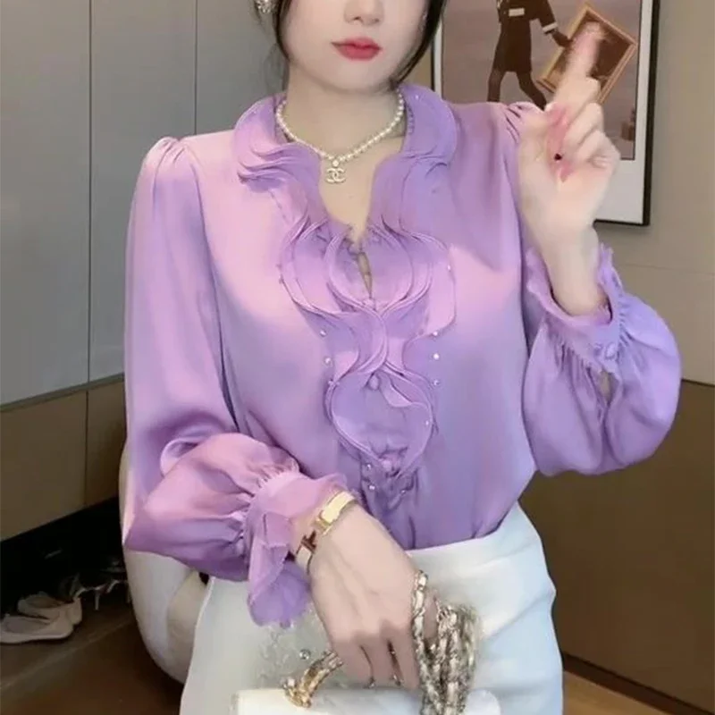 Spring Autumn Elegant Fashion All-match Long Sleeve Shirt Lady V-neck Patchwork Casual Oversized Top Women Pullover Blouse LU228
Spring Autumn Elegant Fashion All-match Long Sleeve Shirt Lady V-neck Patchwork Casual Oversized Top Women Pullover Blouse LU228
